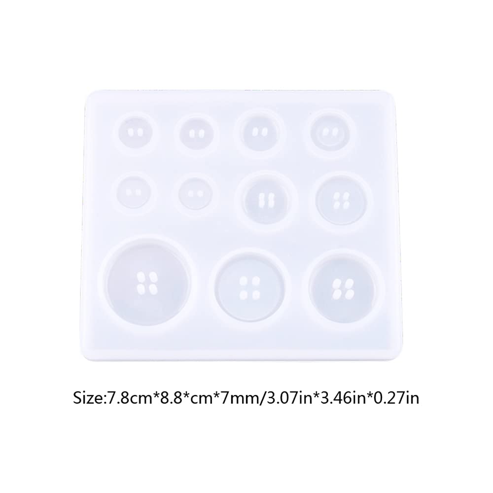 Nifocc 2-Piece Round Button Silicone Molds for Epoxy Resin Jewelry Making - DIY Craft Button Charms Mold for Pendants, Earrings & Keychains - Perfect for Handmade Jewelry, Scrapbooking & Gift Making