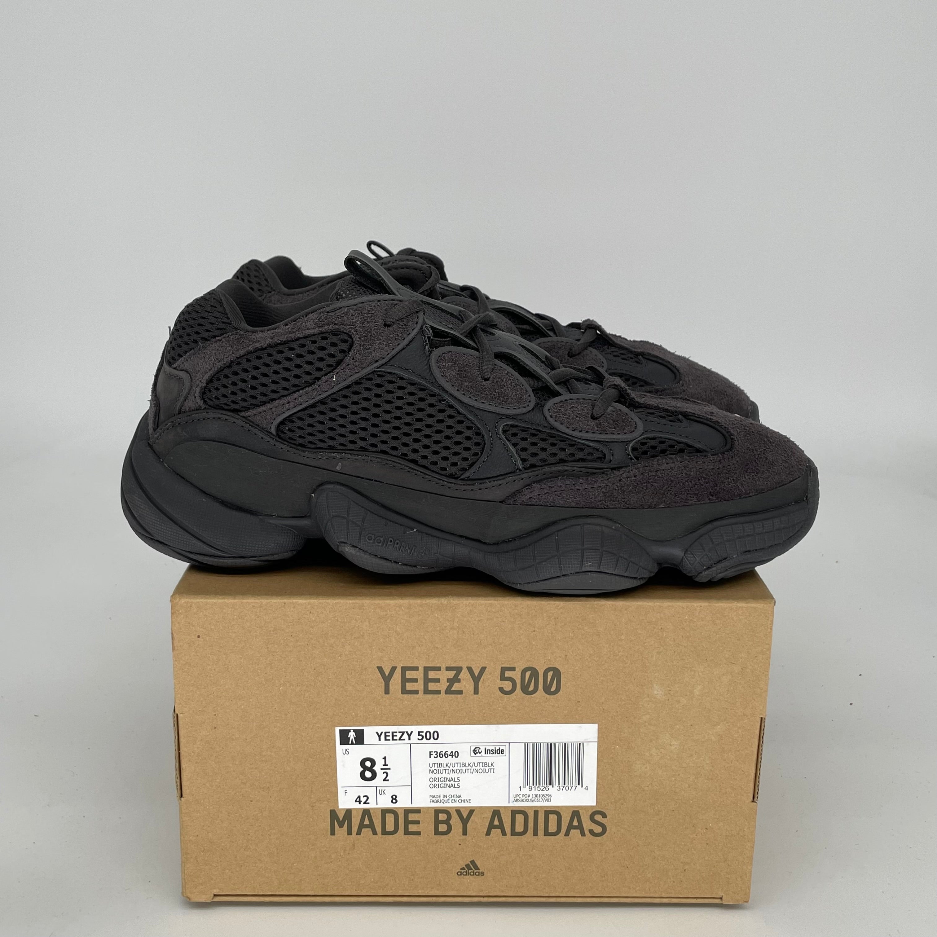 Adidas Yeezy 500 Utility Black Men's Sneakers Size 8.5 - F36640 - Perfect for Casual Wear, Street Style & Gym Workouts