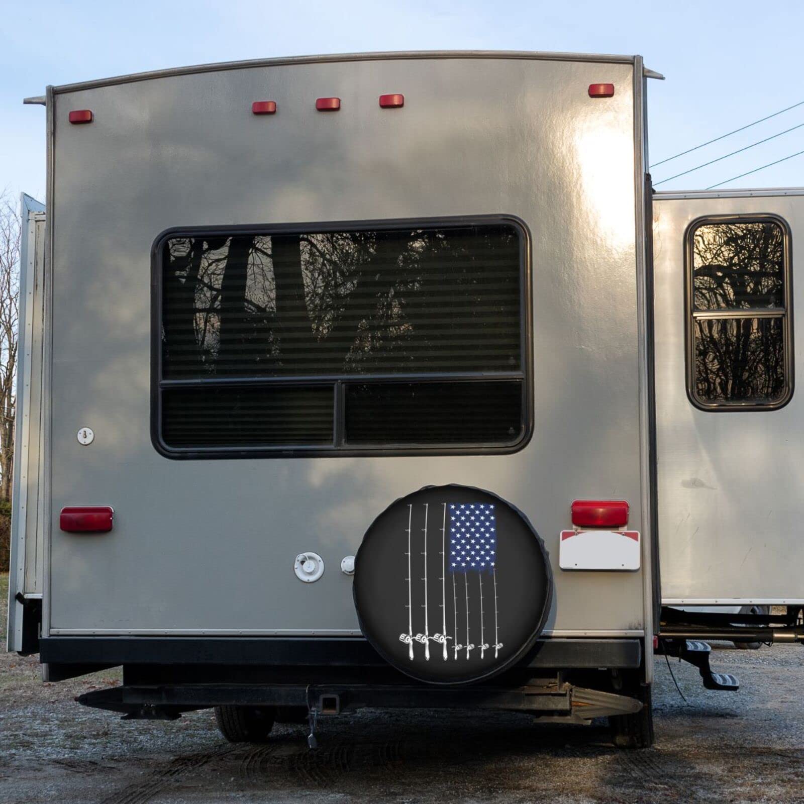American Flag Spare Tire Cover - 17 Inch Dust-Proof Wheel Protector for Trailers, RVs & SUVs | Perfect for Road Trips, Camping & Outdoor Adventures