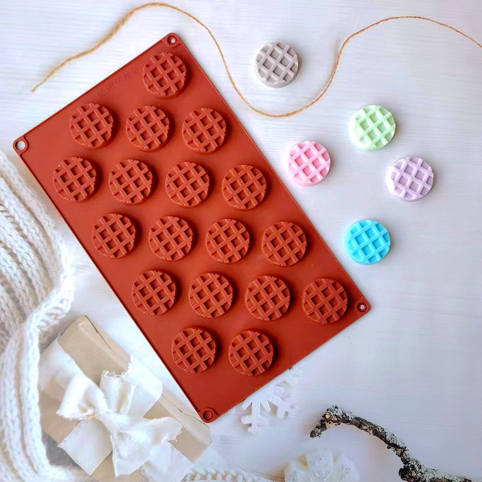 Non-Stick Silicone Waffle Mold Set - 2PCS 18/20 Cavity Mini Waffle Maker for Baking, Cake, Cookie & Chocolate - Perfect for Home Kitchen, Party Desserts & DIY Snacks