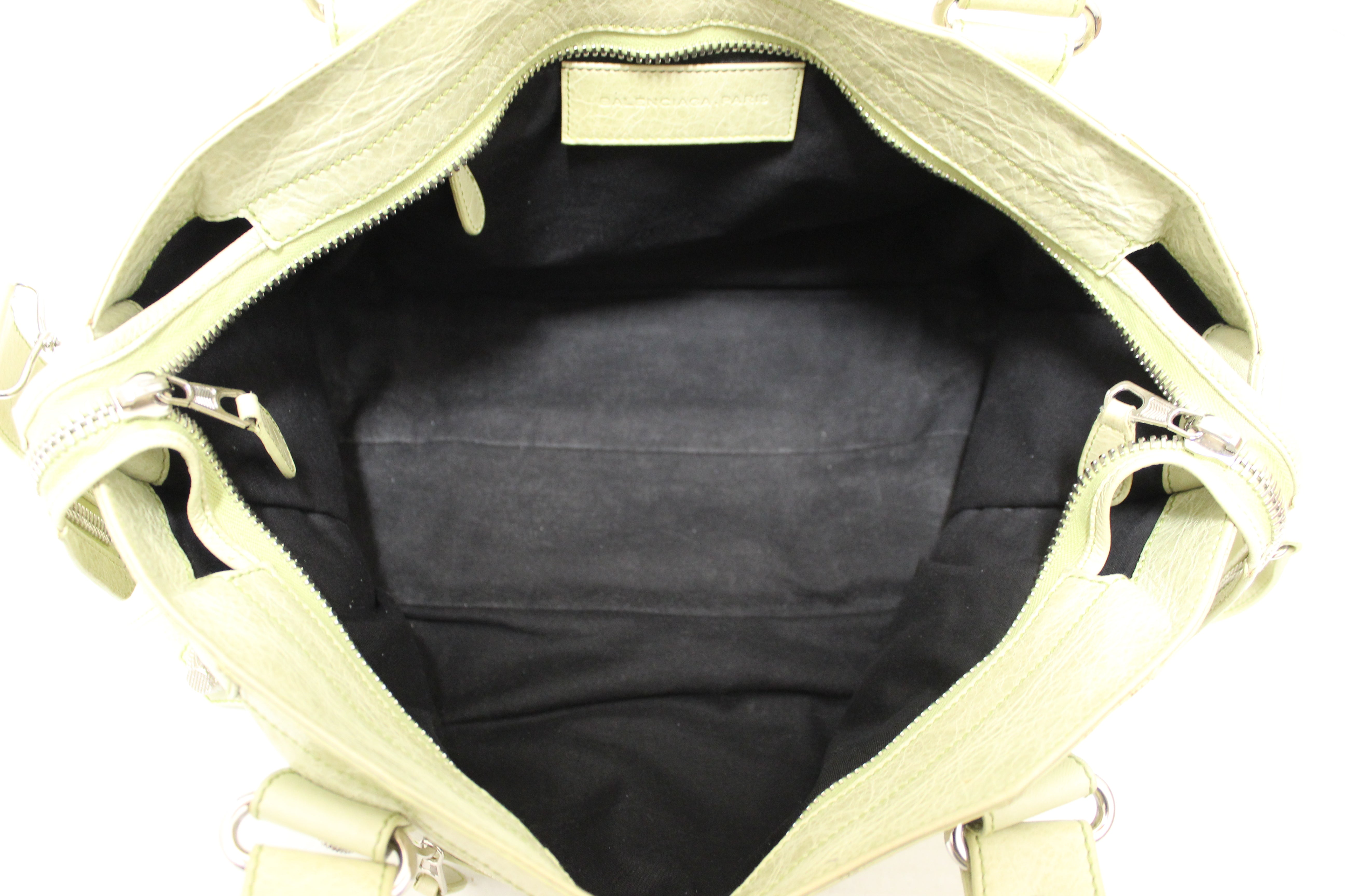 Authentic Balenciaga Lime Green Lambskin Leather Giant City Handbag & Shoulder Bag - Luxury Designer Purse for Women, Everyday Use & Special Occasions