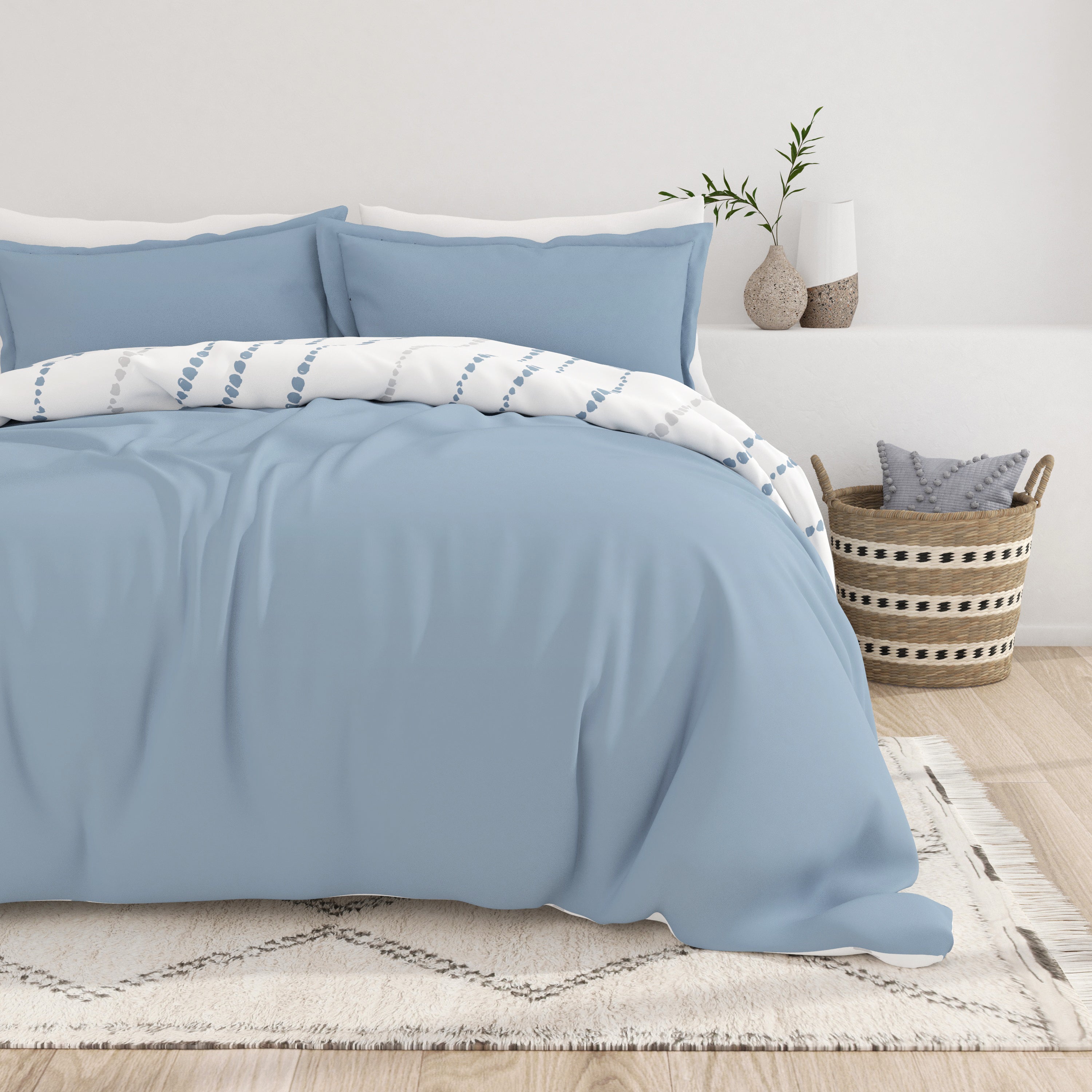 Stylish 3-Piece Duvet Cover Set - Queen Size Bedding with Pillowcases - Perfect for Master Bedroom, Guest Room & Dorm Decor
