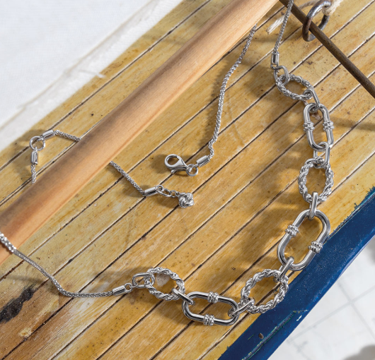 Marina Rope Link Duo Graduated Chain Necklace - Elegant Layered Gold Jewelry for Women | Perfect for Date Night, Office Wear & Special Occasions