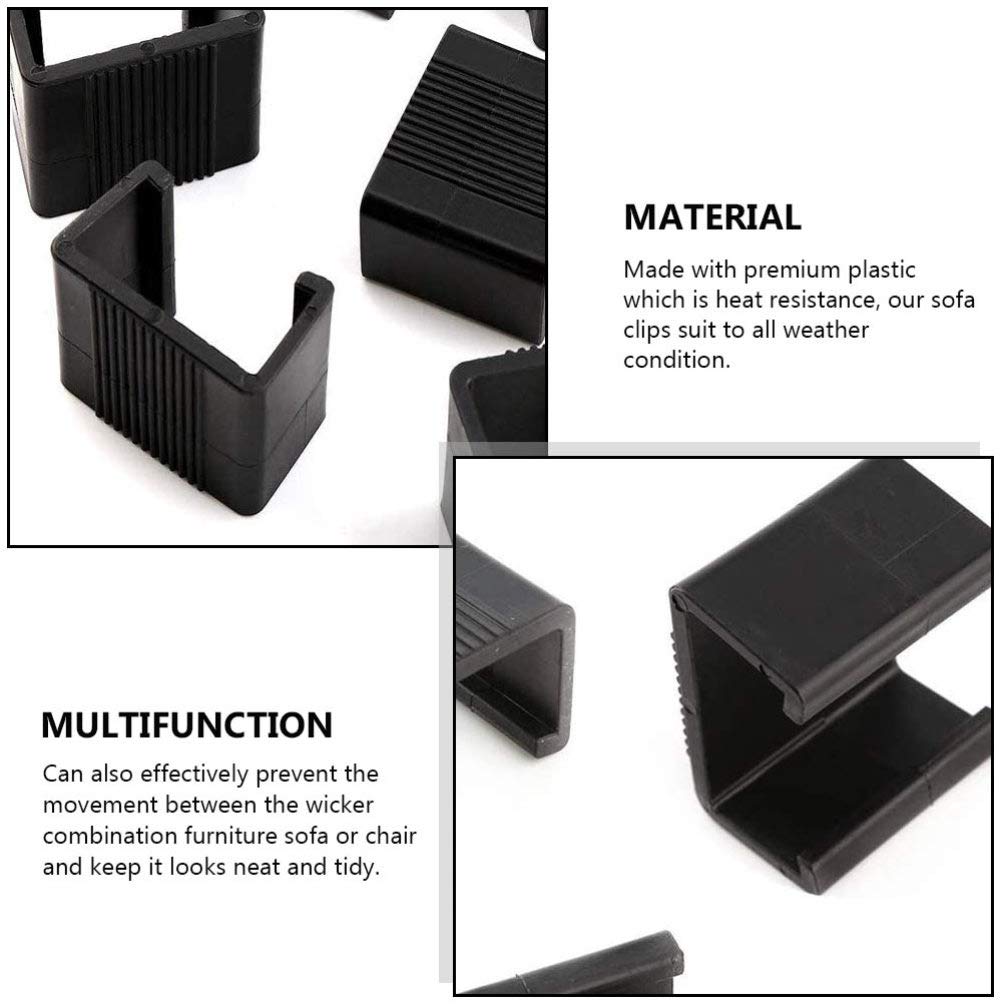 DOITOOL 10-Piece Furniture Clips for Sofa, Couch, Patio & Sectional Chairs - Heavy Duty Plastic Clips for Rattan, Wicker & Outdoor Furniture - Secure Cushions & Prevent Sliding (Ideal for Living Room, Garden & Poolside)