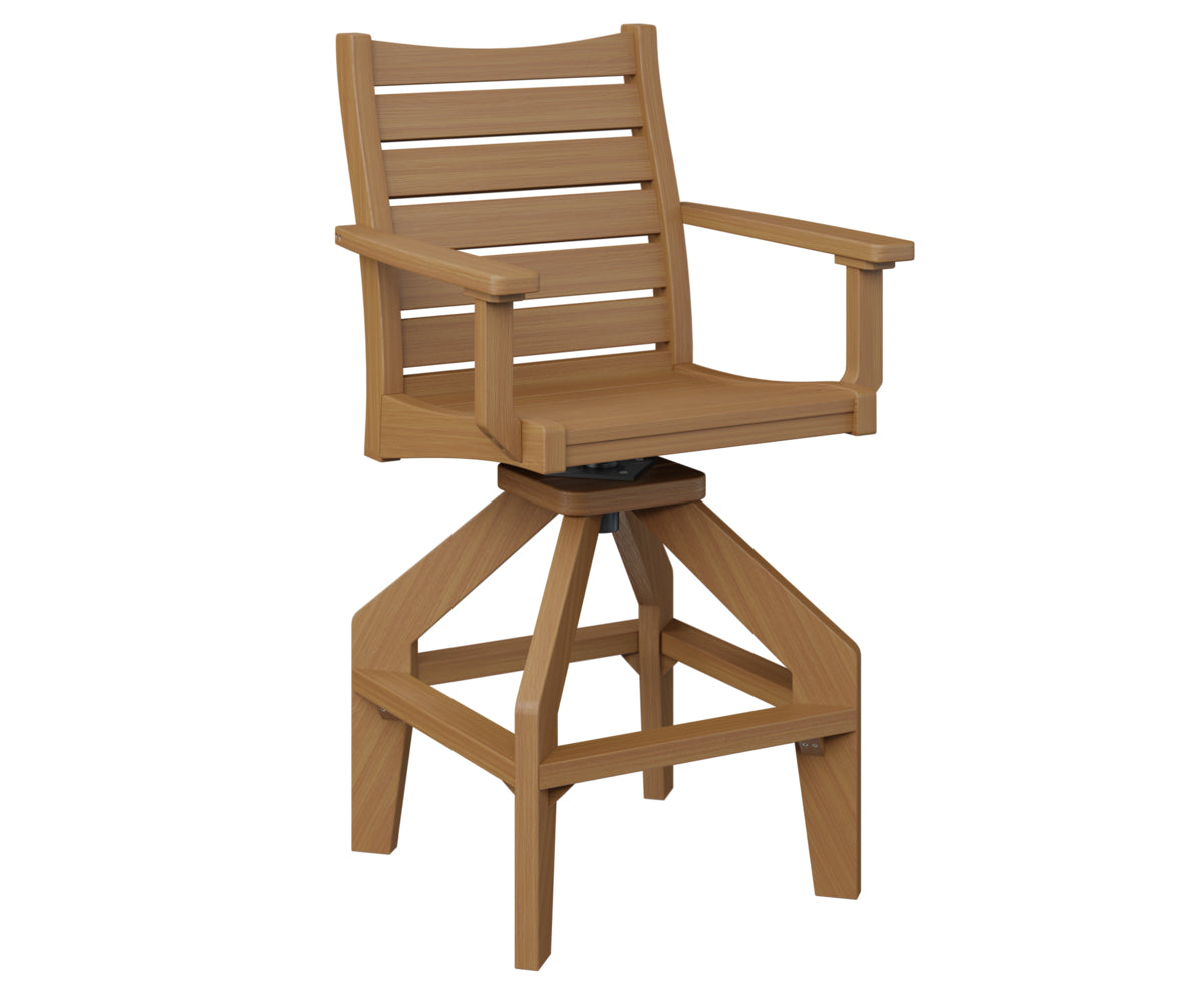 Berlin Gardens Bristol Swivel Bar Chair - Adjustable Height 360° Rotating Stool for Kitchen Island, Home Bar & Counter - Comfortable Modern Pub Seating with Footrest