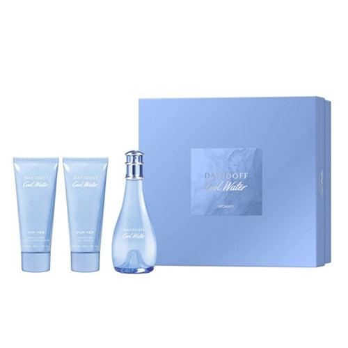 Davidoff Cool Water Women's 3-Piece Gift Set - Eau de Toilette, Body Lotion & Shower Gel - Perfect for Birthdays, Anniversaries & Valentine's Day Gifts