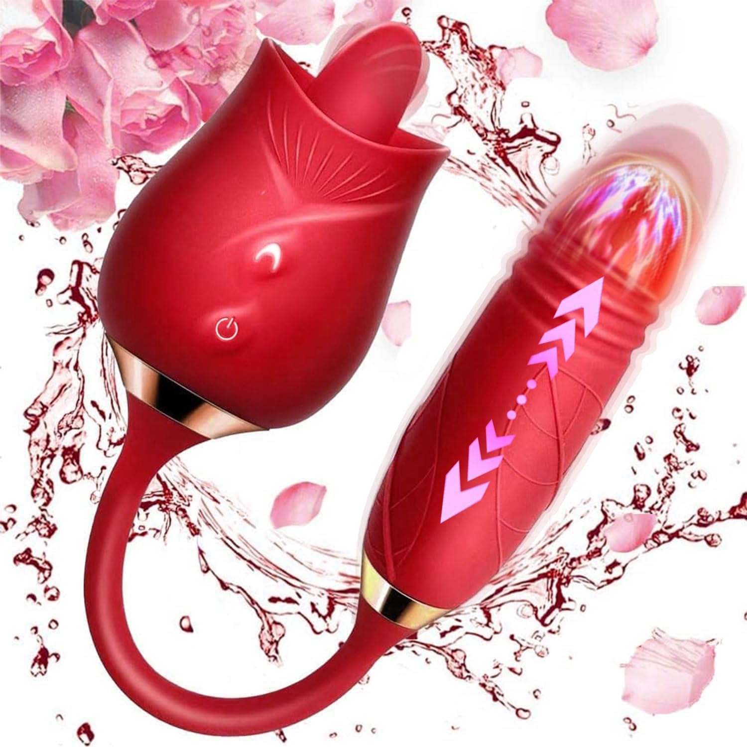10-Speed Waterproof Electric Rose Sucking Toy for Women - Automatic Tongue Stimulator, Quiet & Discreet Adult Toy for Valentine's Party, Couples Play & Solo Pleasure (Model BZ1865)