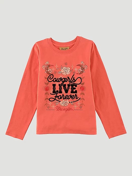 Girl's Wrangler Long Sleeve Cowgirl Shirt - Western Style Top for Kids - Perfect for Rodeo, Horseback Riding & Country Fashion