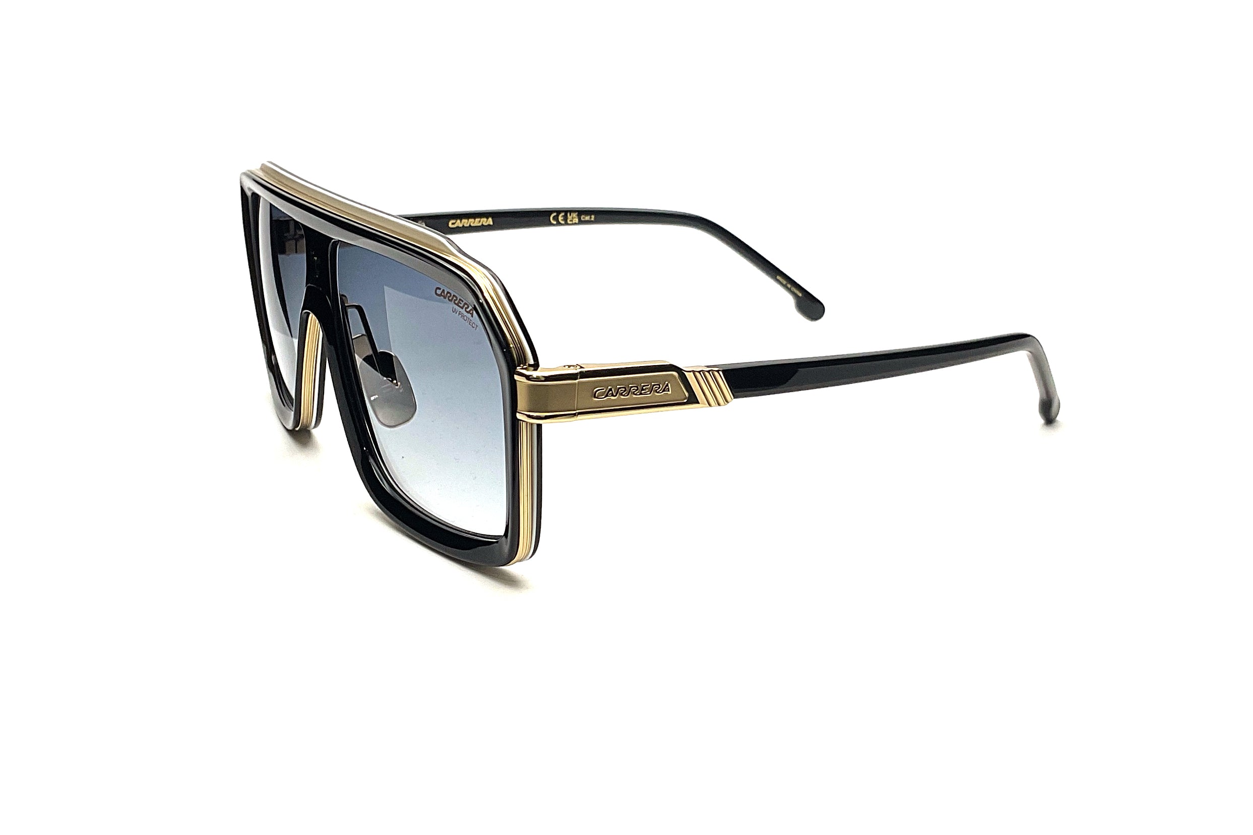 Carrera CA 1053 Sunglasses - Black & White Aviator Style for Men & Women - Perfect for Driving, Outdoor Sports & Fashion Accessories