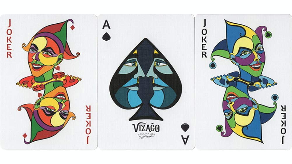 Premium Vizago Playing Cards LPCC - Blue & Red Deck for Poker, Magic Tricks & Cardistry | Ideal for Casino Nights, Game Parties & Professional Performances