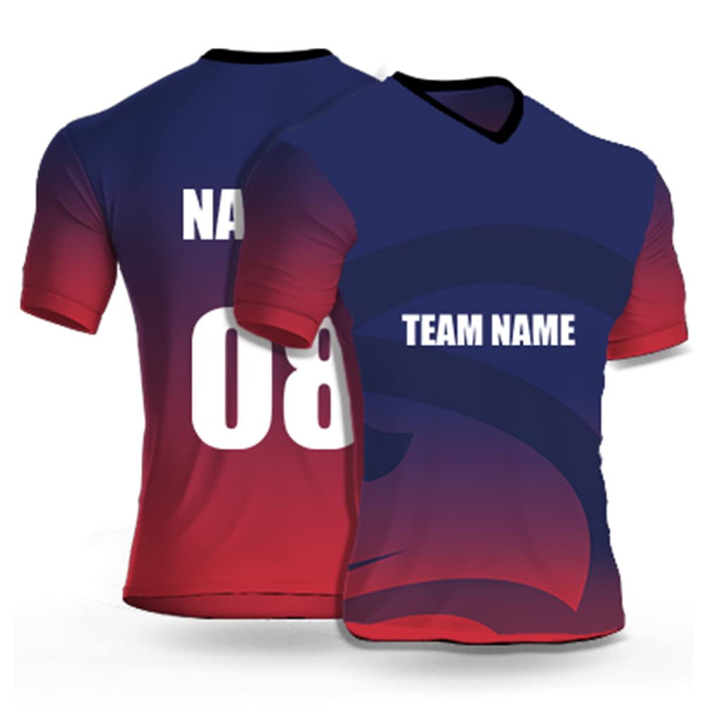 Custom Printed Cricket Jersey for Men - Personalized Team Name, Player Name & Number | Breathable Performance Cricket T-Shirt | Ideal for Cricket Matches, Training & Fan Merchandise (Model: DOdr1009-C90183-C-WH)