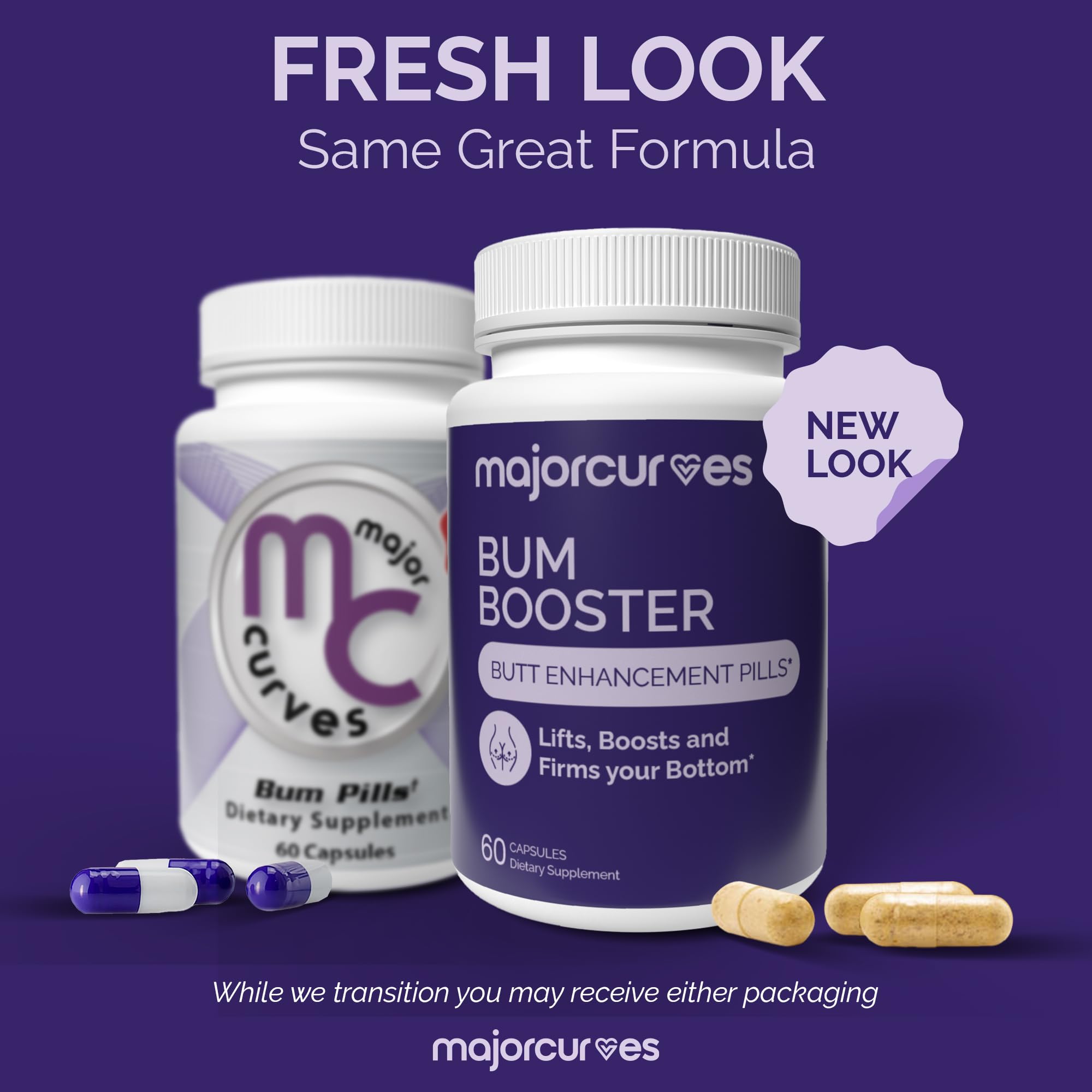 Natural Butt Enhancement & Enlargement Pills - 6 Bottle Supply for Bigger, Fuller Glutes | Booty Growth Supplement for Women | Perfect for Gym, Workout & Body Confidence