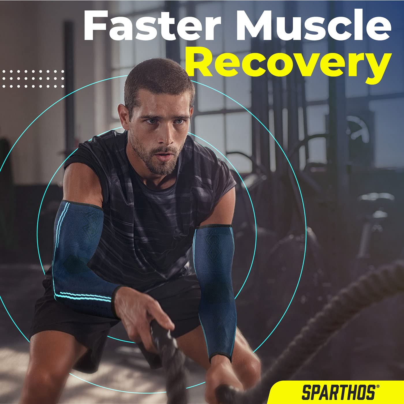 Sparthos Arm Compression Sleeves for Men & Women - Recovery Support Sleeves for Muscle Pain Relief, Joint Support & Improved Circulation - Breathable Elastic Sports Compression Arm Sleeves for Running, Basketball, Gym Workouts & Active Lifestyle