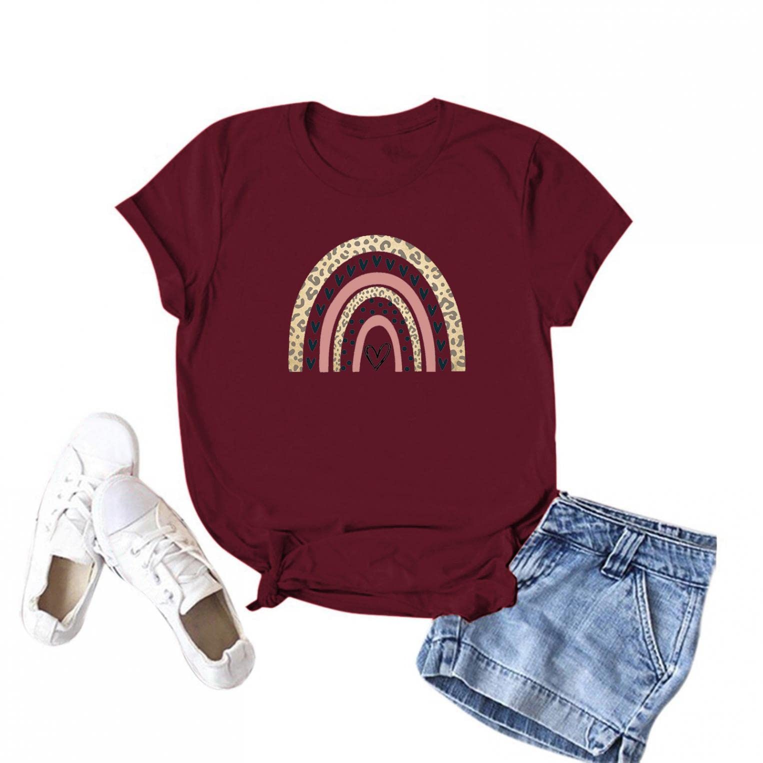 Women's Graphic T-Shirts - Sunflower Print Short Sleeve Casual Tee | Summer Loose Fit Top for Everyday Wear, Beach Outings & Weekend Style