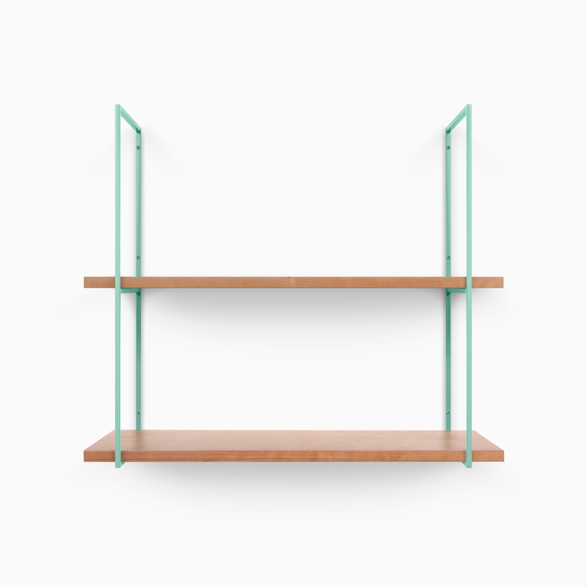 Lloyd Cherry Wood 2 Tiered Shelf - Rustic Wooden Display Stand for Home Decor, Kitchen, Bathroom & Office Organization