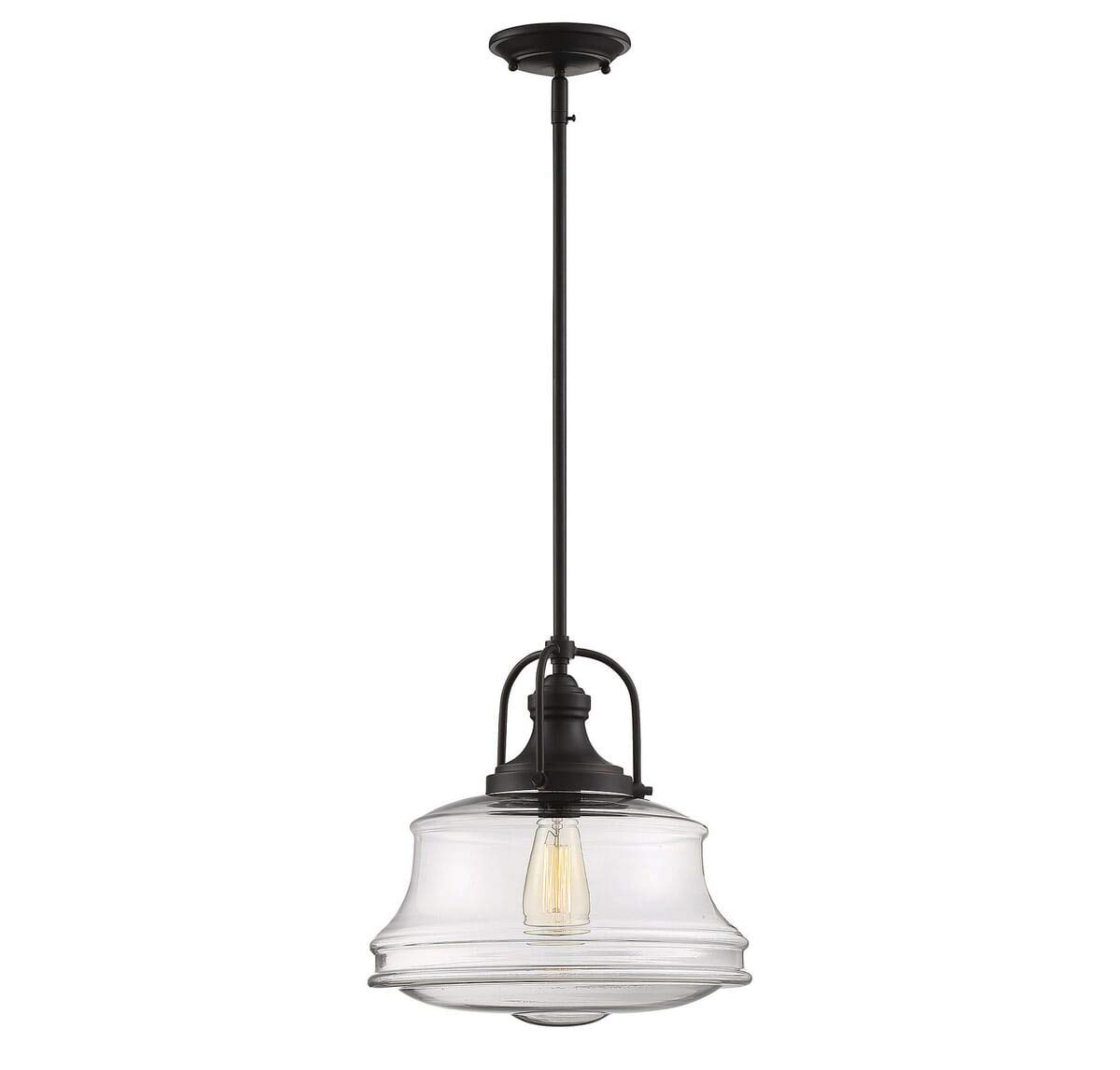 Savoy House 7-5012-1-13 Modern Single Light Pendant Fixture - Elegant Dining Room Lighting for Kitchen Island, Foyer & Bedroom Decor