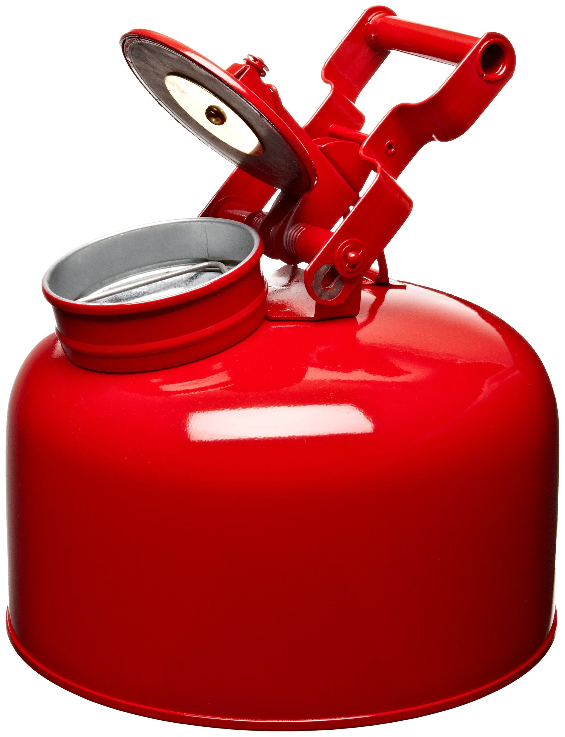 Eagle 1423 2.5 Gallon Red Galvanized Steel Safety Can for Flammable Liquids - OSHA Compliant Gasoline & Oil Storage Container for Garage, Workshop, and Industrial Use