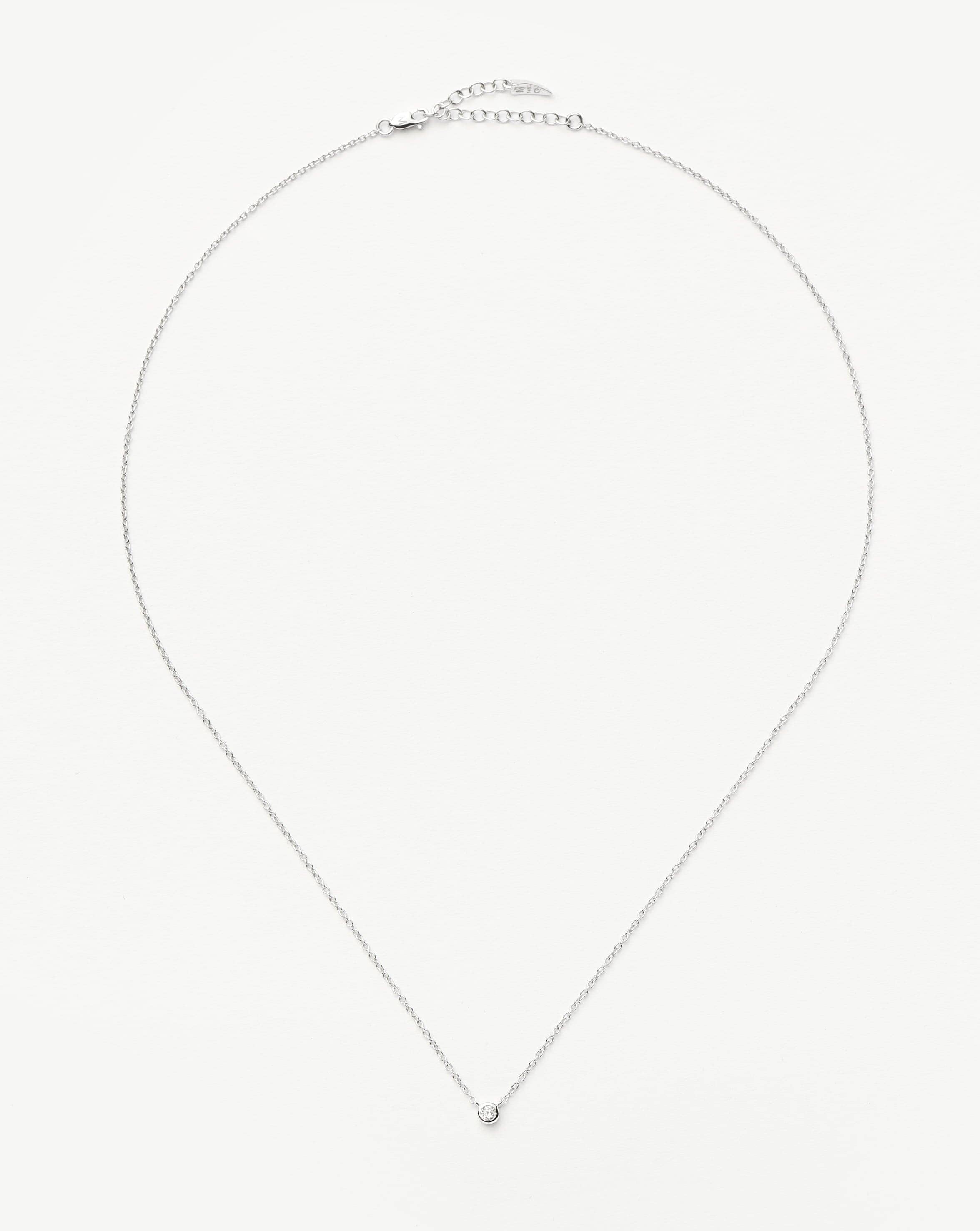 14K Solid White Gold Diamond Solitaire Pendant Necklace for Women | Elegant Fine Jewelry Gift for Anniversary, Wedding & Special Occasions