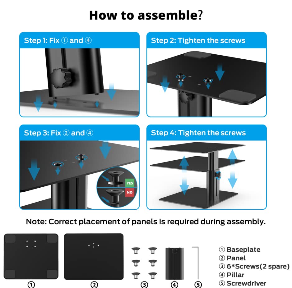 Adjustable Metal Monitor Stand Riser for Computer, Laptop, TV & iMac - Black | Ergonomic Desk Organizer for Home & Office Workspace