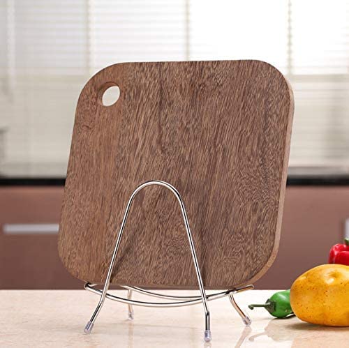 Premium Stainless Steel Cutting Board Holder - LENITH Triangle Wire Rack for Kitchen Storage & Organization | Space-Saving Chopping Board Stand for Countertop, Cabinet, or Pantry Use