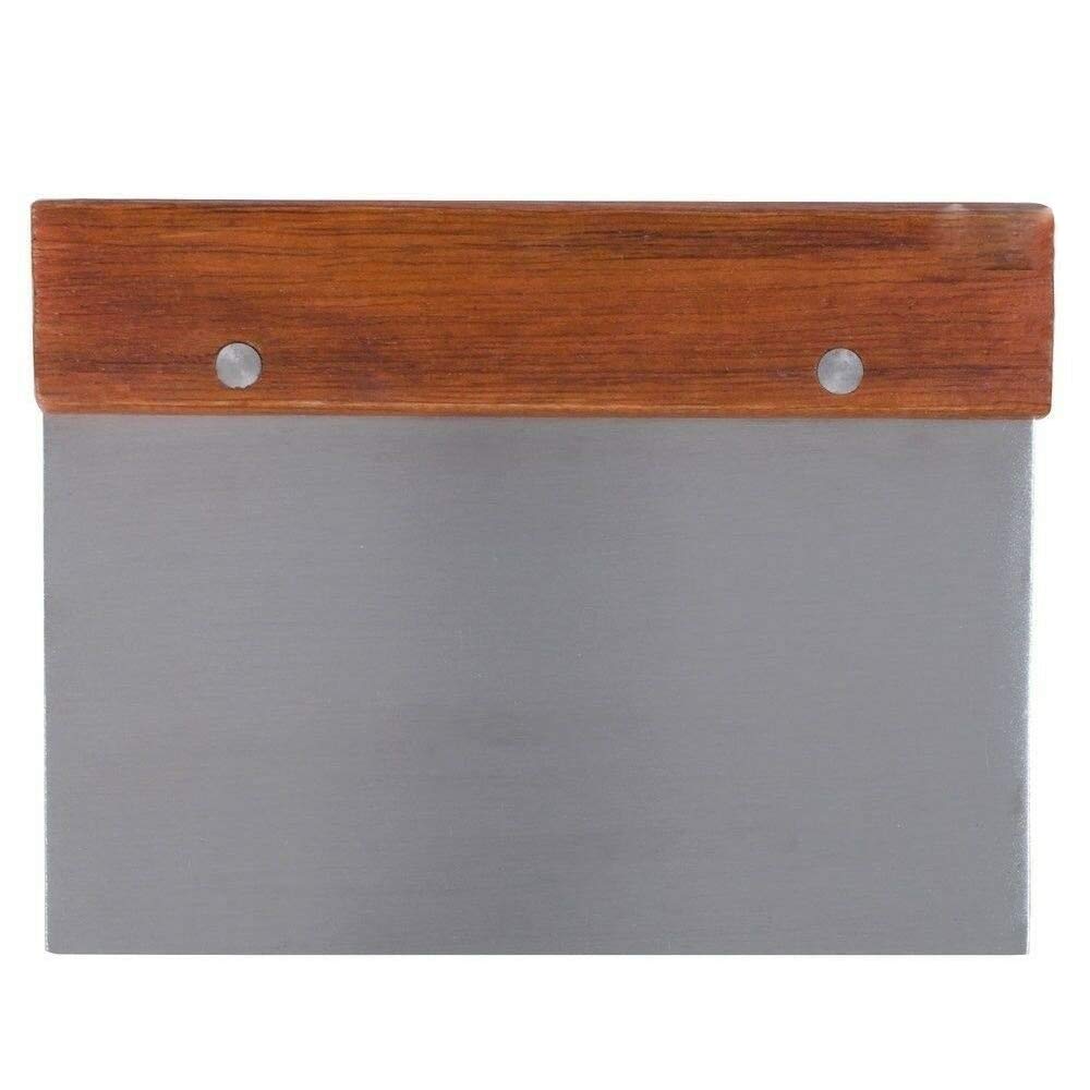 Stainless Steel Chopper Scraper Dough Cutter with Wood Handle - 3