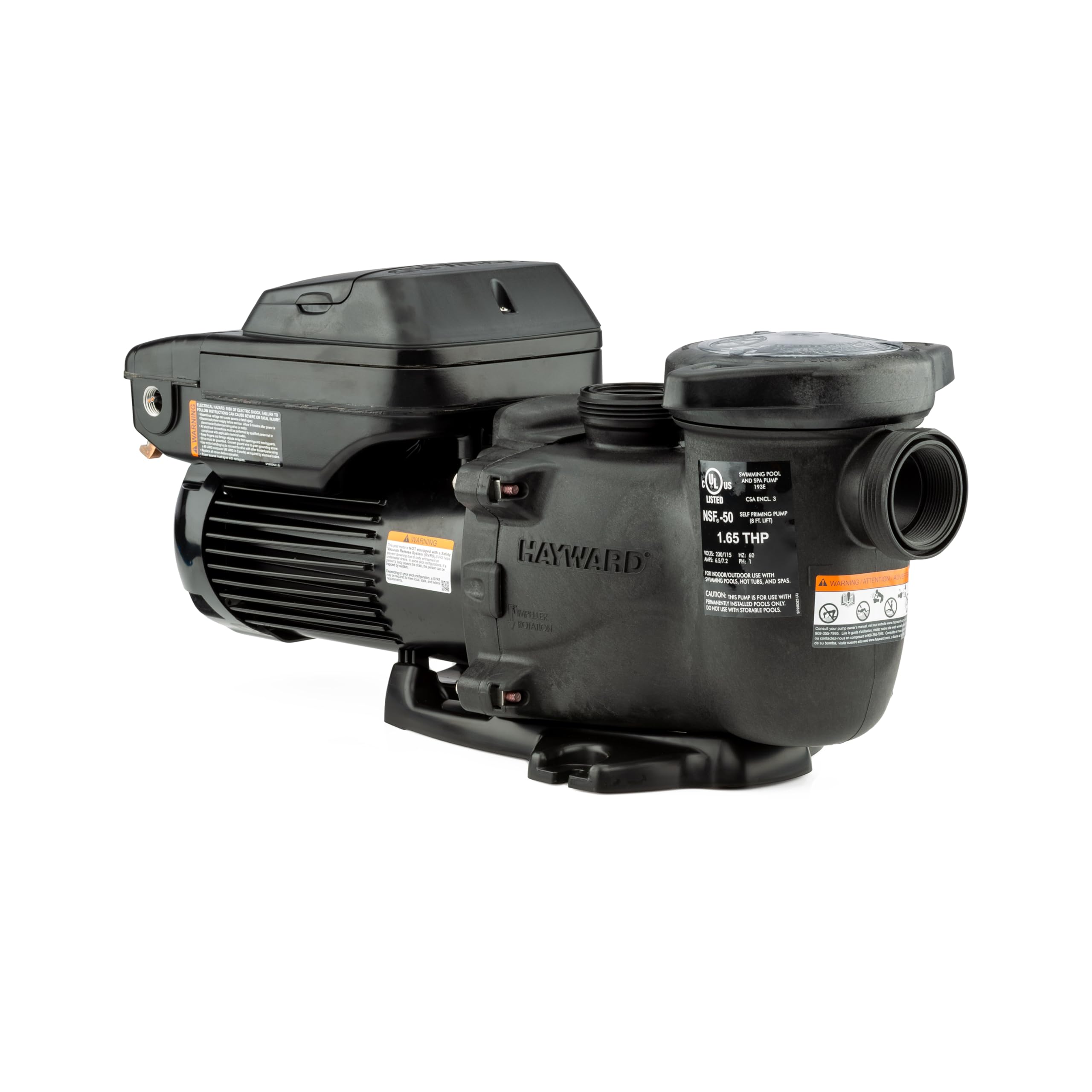 Hayward W3SP2303VSP MaxFlo VS Variable-Speed Pool Pump, Black - Energy-Efficient Pool Pump for Inground and Above Ground Pools