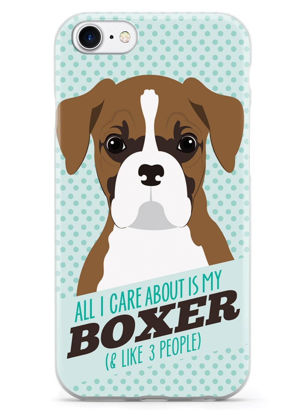 Premium 3D Textured Protective Phone Case for Apple iPhone 8 - Inspired Cases with Boxer Dog Design - Shockproof & Slim Fit Cover - Perfect for Daily Use, Work & Outdoor Activities