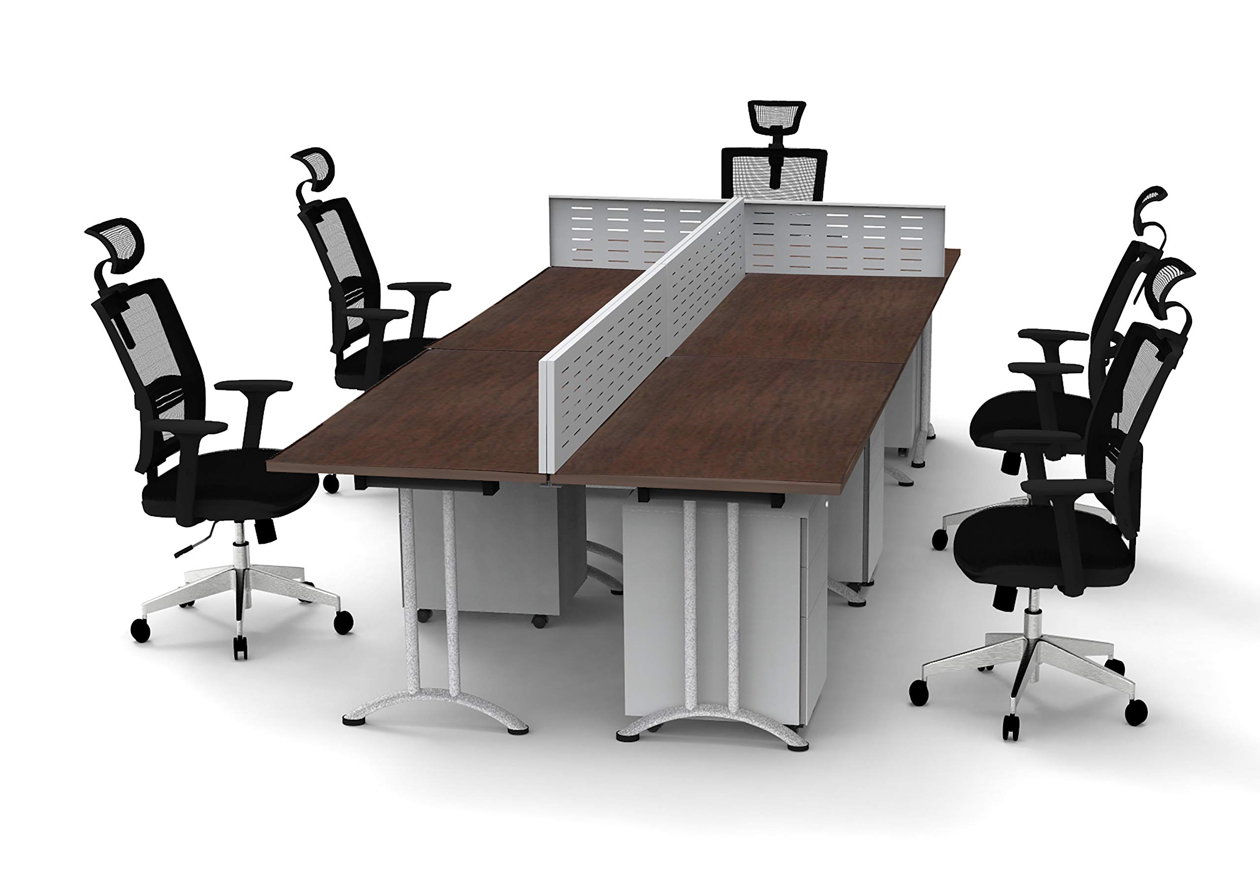 Ergonomic 20-Piece Modular Workstation Set Model 6247 - Foldable Conference Tables, Chairs & Screens for Office Meetings, Seminars & Collaborative Workspaces (Java Color, Space-Saving Design) - Perfect for Team Brainstorming, Training Sessions & Office Layouts
