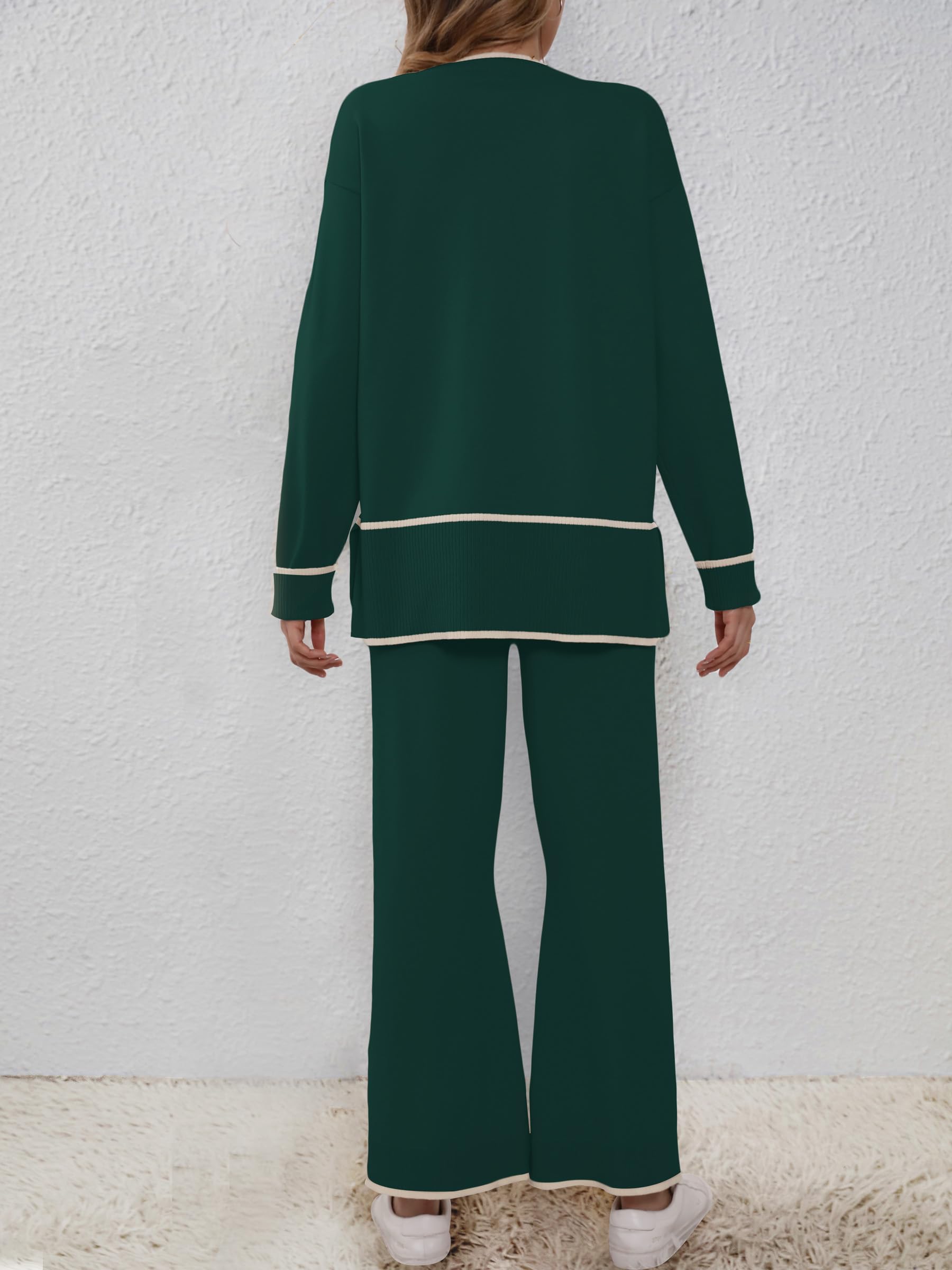 SuperPrity Women's 2-Piece Lounge Sets - Soft Knit Top & Wide Leg Pants Matching Sweatsuit Outfits | Cozy Fall Fashion 2024 | Perfect for Home Relaxation, Casual Outings & Travel
