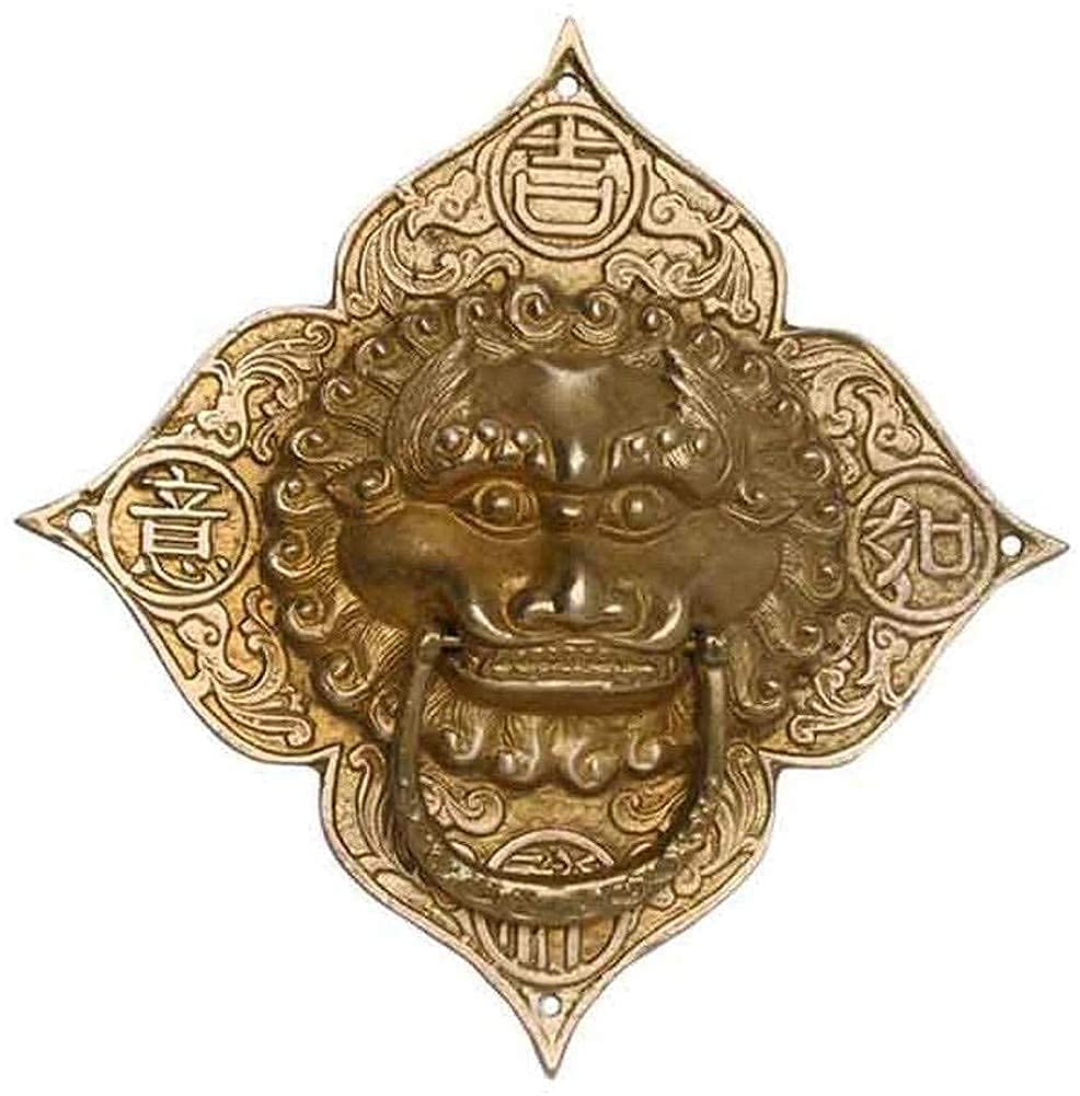 Vintage Lion Head Door Knocker - Heavy Duty Solid Brass Antique Gate Knocker, Rustic Bronze Finish, 9 Inch (23cm) - Perfect for Villa, Manor Front Doors & Unique Housewarming Gifts