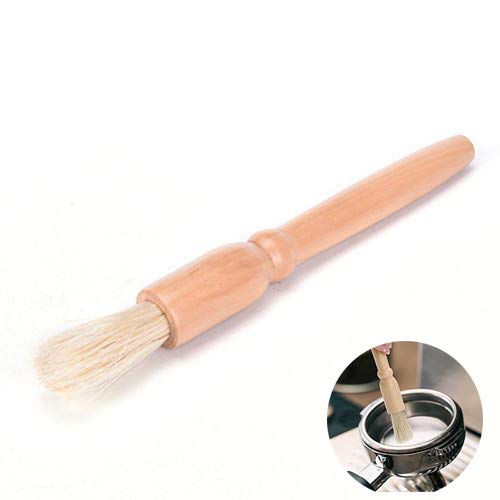 Premium Coffee Grinder Cleaning Brush with Wooden Handle & Natural Bristles - Pastry Brush for Baking, Coffee Maker Maintenance & Kitchen Cleaning