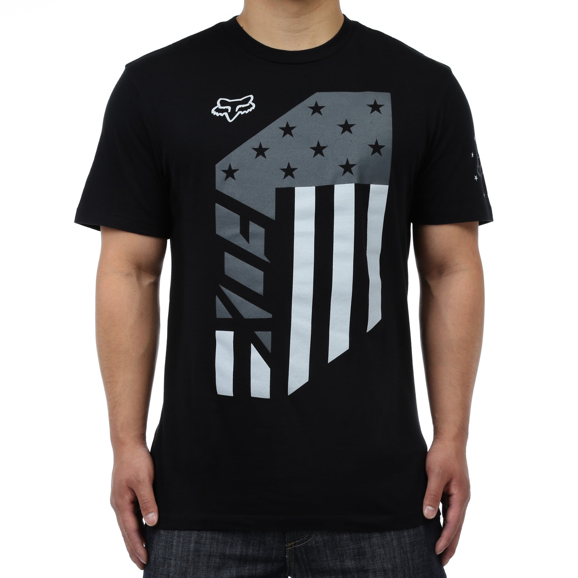 Fox Red, White and True Short Sleeve T-Shirt in Black - Comfortable Casual Wear for Everyday Outfits & Patriotic Events