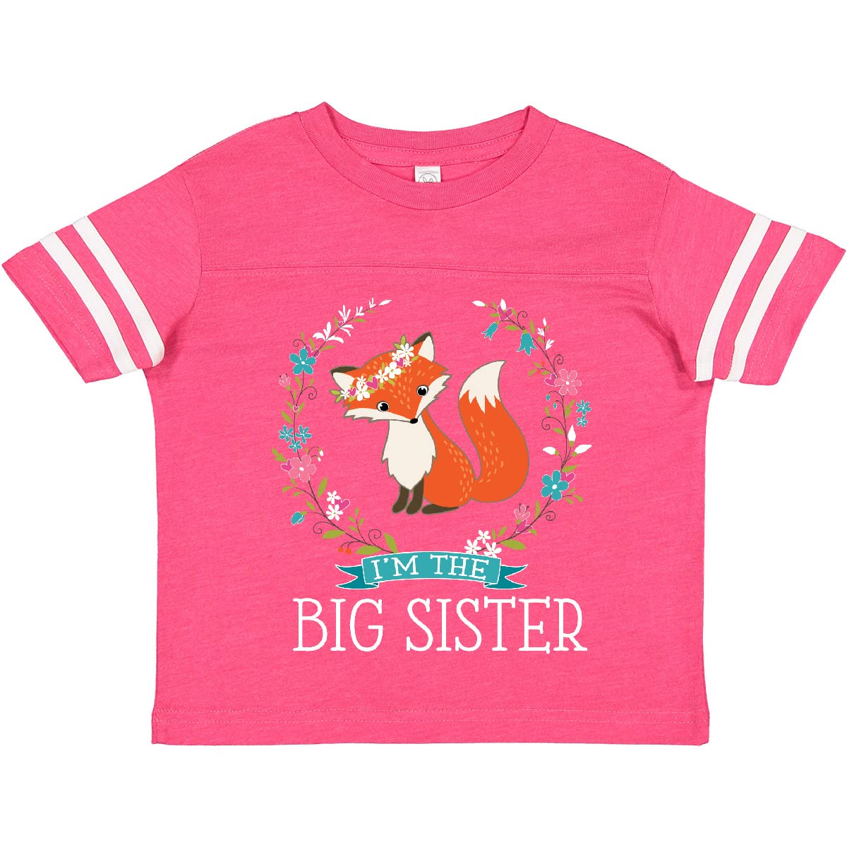 Inktastic Big Sister Fox Reveal Toddler T-Shirt - Cute Animal Graphic Tee for Toddler Girls - Perfect for Sibling Matching Outfits & Family Photos