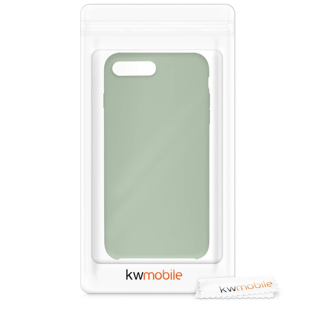 kwmobile Premium TPU Silicone Case for Apple iPhone 7 Plus/iPhone 8 Plus - Soft Protective Phone Cover in Gray Green - Perfect for Everyday Use & Drop Protection