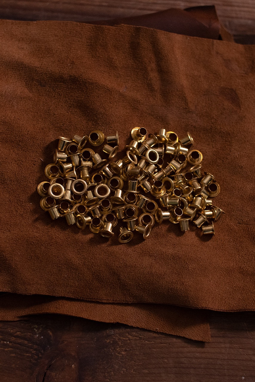 5.5mm Eyelet Shaft 6.3mm Length 9.6mm Width Iron/Brass Metal Fastener for Leather Craft, DIY Projects & Industrial Applications