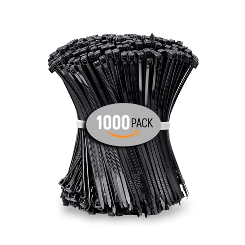 ALBO 4-Inch Black Nylon Cable Ties (1000 Pack) - Heavy Duty 18lb UV Resistant Zip Ties for Organizing Wires, Cables & DIY Projects - Perfect for Home, Office & Industrial Use