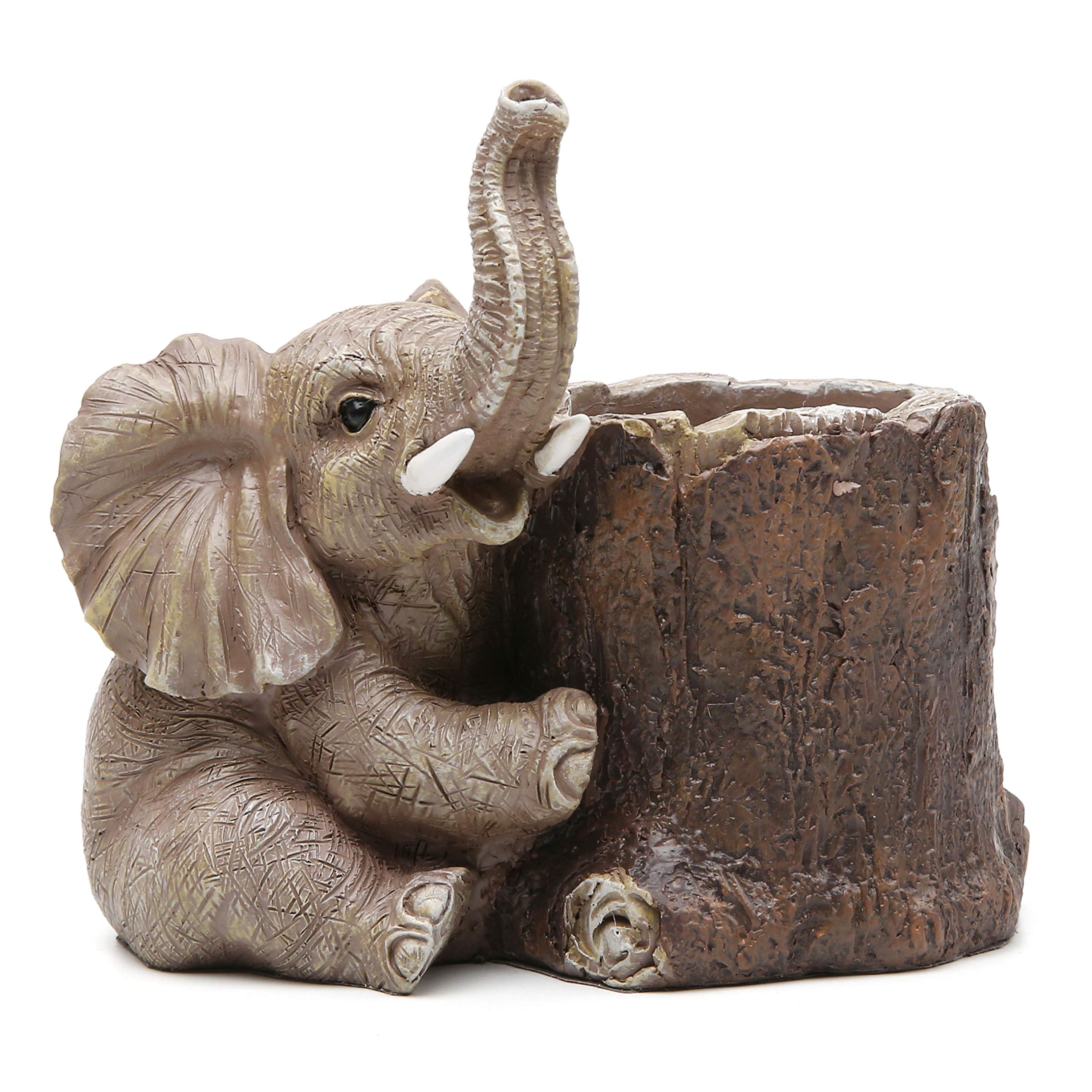 Golden Elephant Desk Organizer Pen Holder - Elegant Home & Office Decor, Graduation Gift for Students & Professionals | Perfect for Study, Work & Gifting