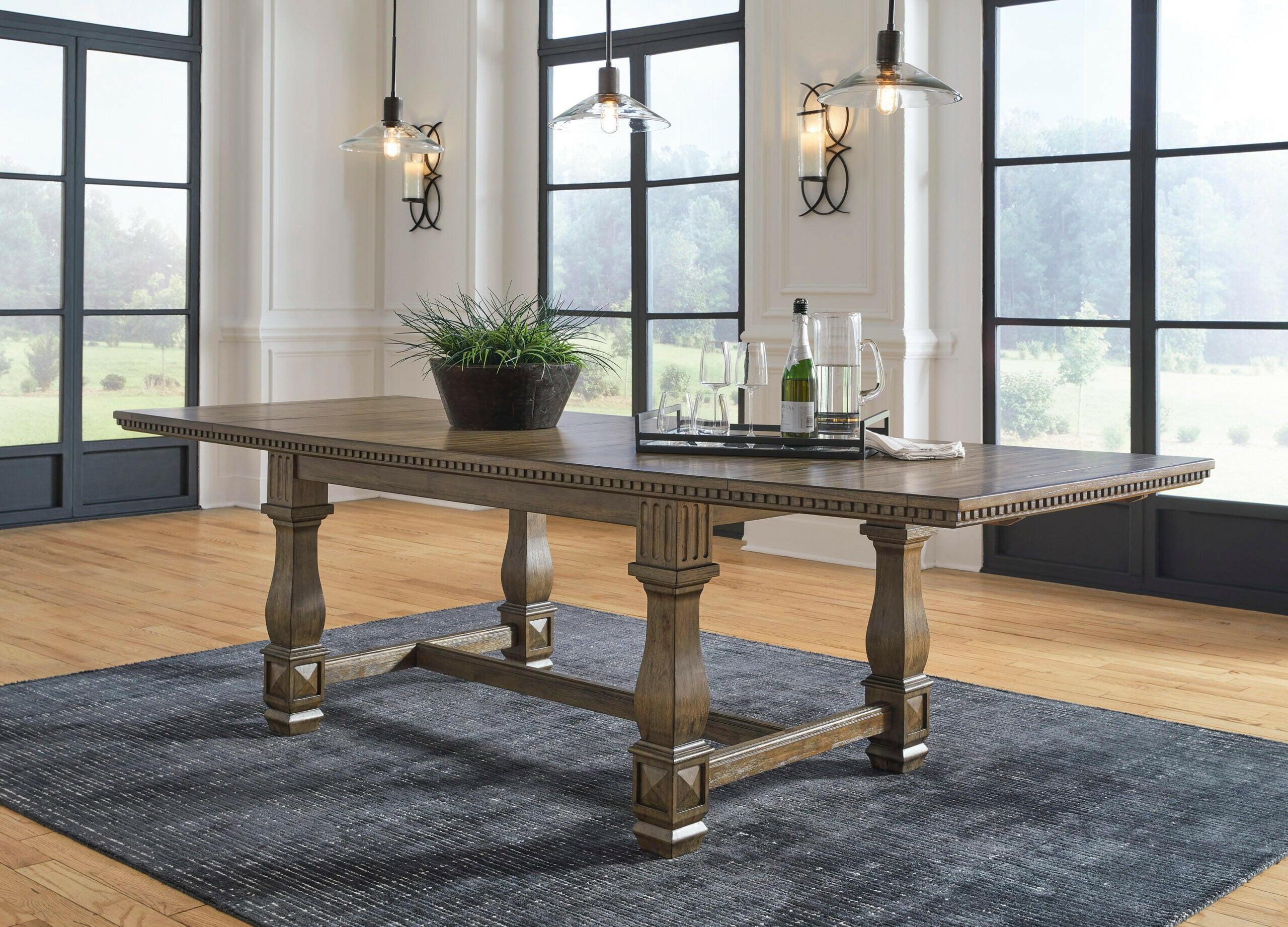 Marksburg Dining Table Set with 6 Chairs - Modern Kitchen & Dining Room Furniture for Family Gatherings & Dinner Parties