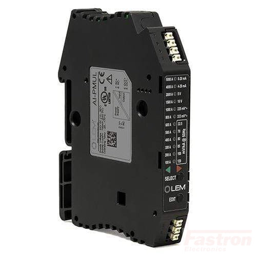 AI PMUL Universal Current Integrator for Rogowski Coils - 100-5000A Input, 0.333V/0.225V Output with True RMS (4-20mA, 0-20mA, 0-5V, 0-10V) - Adjustable Sensitivity 22.5-120mV/kA - DIN Rail Mount - Perfect for Power Monitoring & Industrial Automation Systems