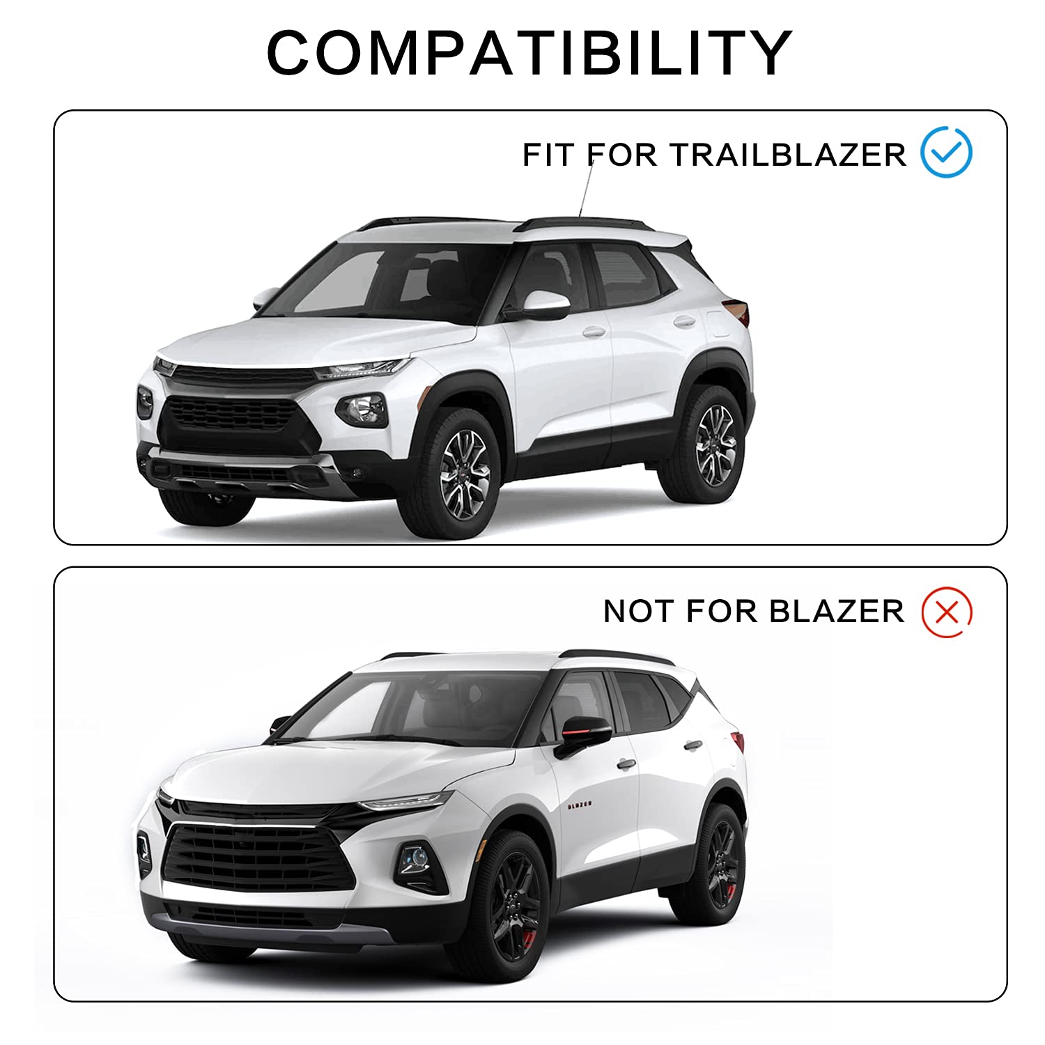 Snailfly 220 LBS Heavy Duty Roof Rack Cross Bars for 2021-2025 Chevy Chevrolet Trailblazer - Black Aluminum Alloy Cargo Carrier Bars - Perfect for Camping, Kayaking & Outdoor Adventures