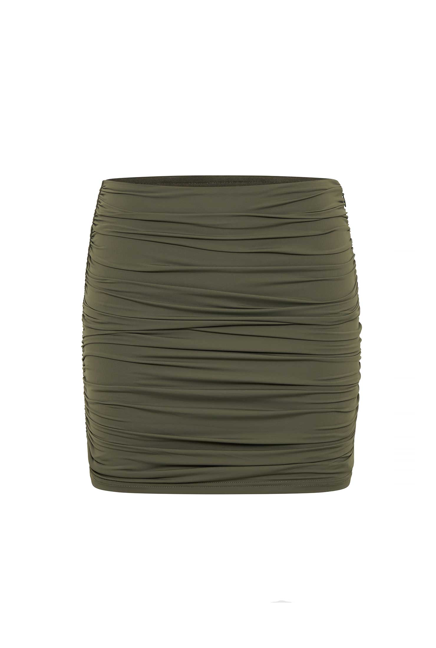 Katia Mini Skirt - Soft Moss Green Stretchy High Waist A-Line Skirt for Women | Casual Wear, Date Night, Summer Outfits