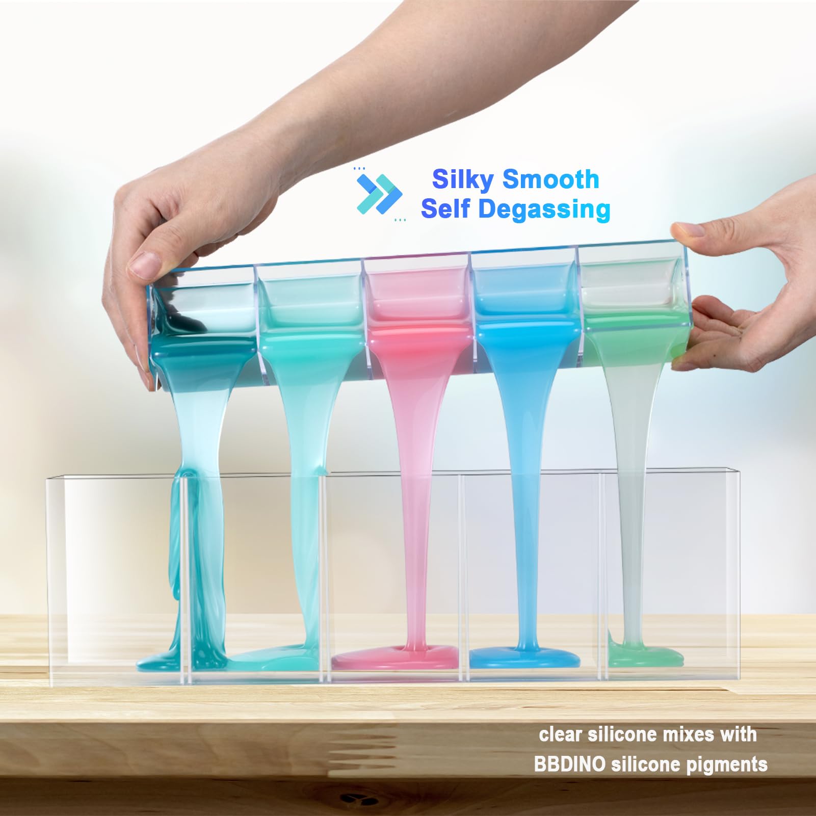 BBDINO 1 Gallon Silicone Mold Making Kit - Clear Translucent Liquid Silicone Rubber (10 lbs/160 Oz) for Resin, Soap, Concrete & Wax Casting - 1:1 Mix Ratio by Volume - Perfect for DIY Crafts, Jewelry Making & Home Decor Projects