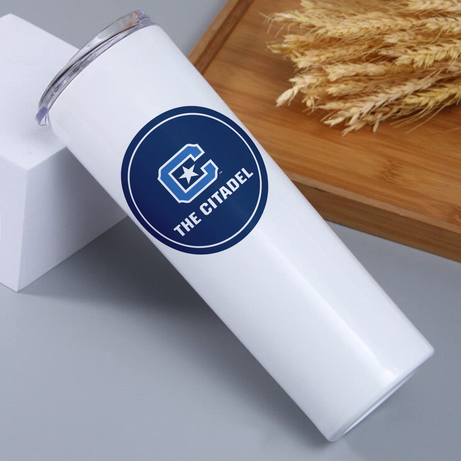 The Citadel Skinny Stainless Steel Tumbler with Straw & Lid - 20oz Double Wall Insulated Water Bottle - Keeps Drinks Hot/Cold for Hours - Perfect for Office, Gym, Travel & Outdoor Activities