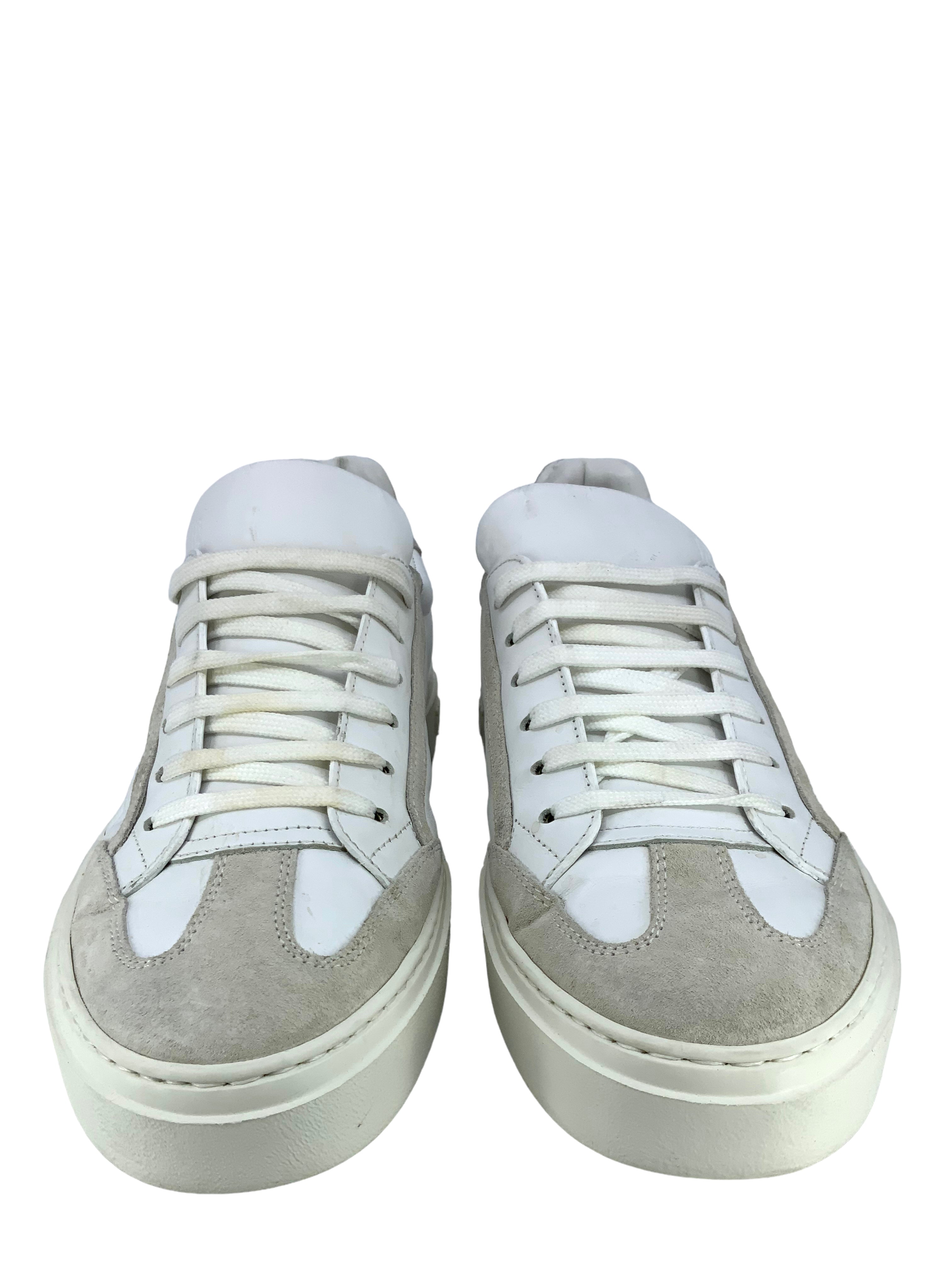 Salvatore Ferragamo Borg Leather & Suede Men's Sneakers Size 7.5 - Premium Casual Shoes for Men, Office & Weekend Wear