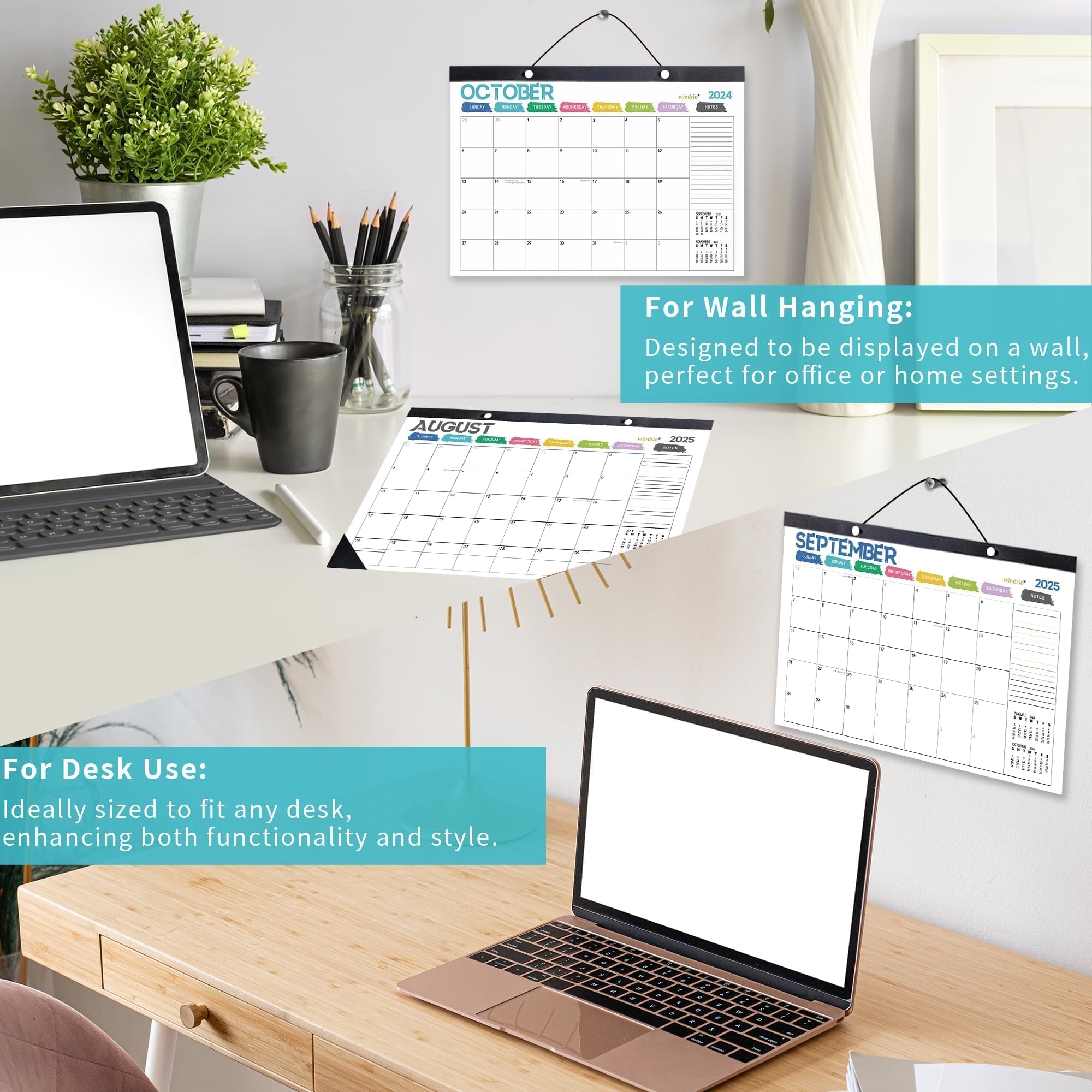 2025 Desk & Wall Calendar - January to December Monthly Planner (17
