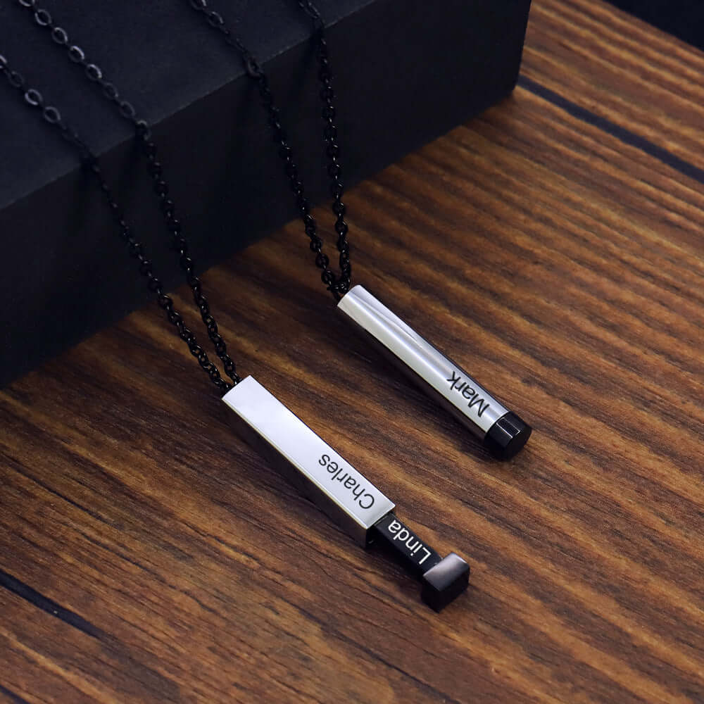 Custom Name Necklace with Vertical Stick Bar Engraving - Personalized Jewelry Gift for Women | D0002 | Perfect for Anniversaries, Birthdays & Valentine's Day