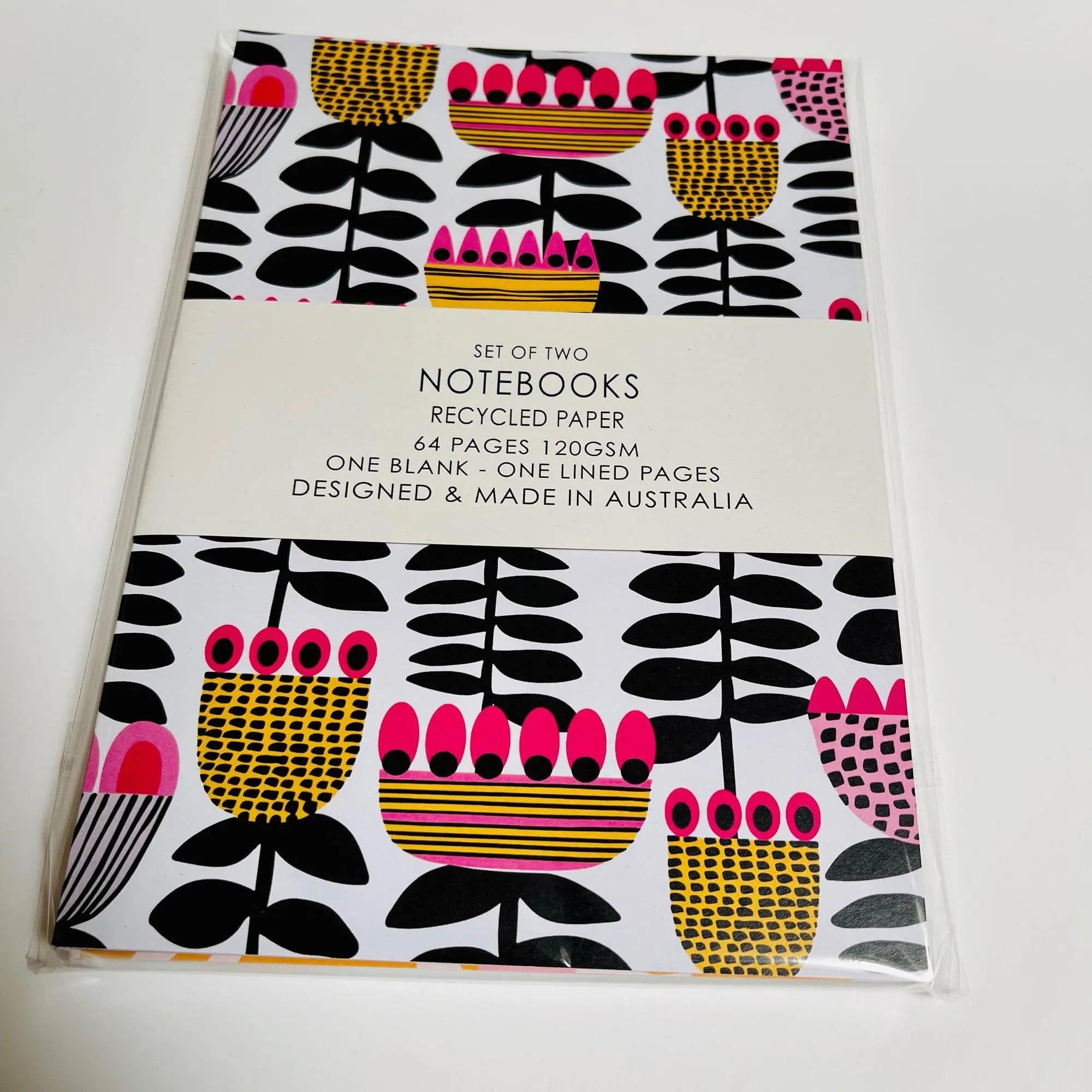 Vintage Mid Century Modern A5 Notebook Set - 3 Pack Lined Journal for Writing, Sketching & Note Taking - Perfect for Office, School & Travel