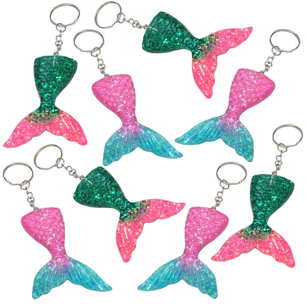 ArtCreativity Mermaid Tail Keychains - Pack of 8 Colorful Mermaid-Themed Party Favors for Birthday Goodie Bags, Prizes & Gifts for Kids | Perfect for Mermaid Birthday Parties, Pool Parties & Themed Events