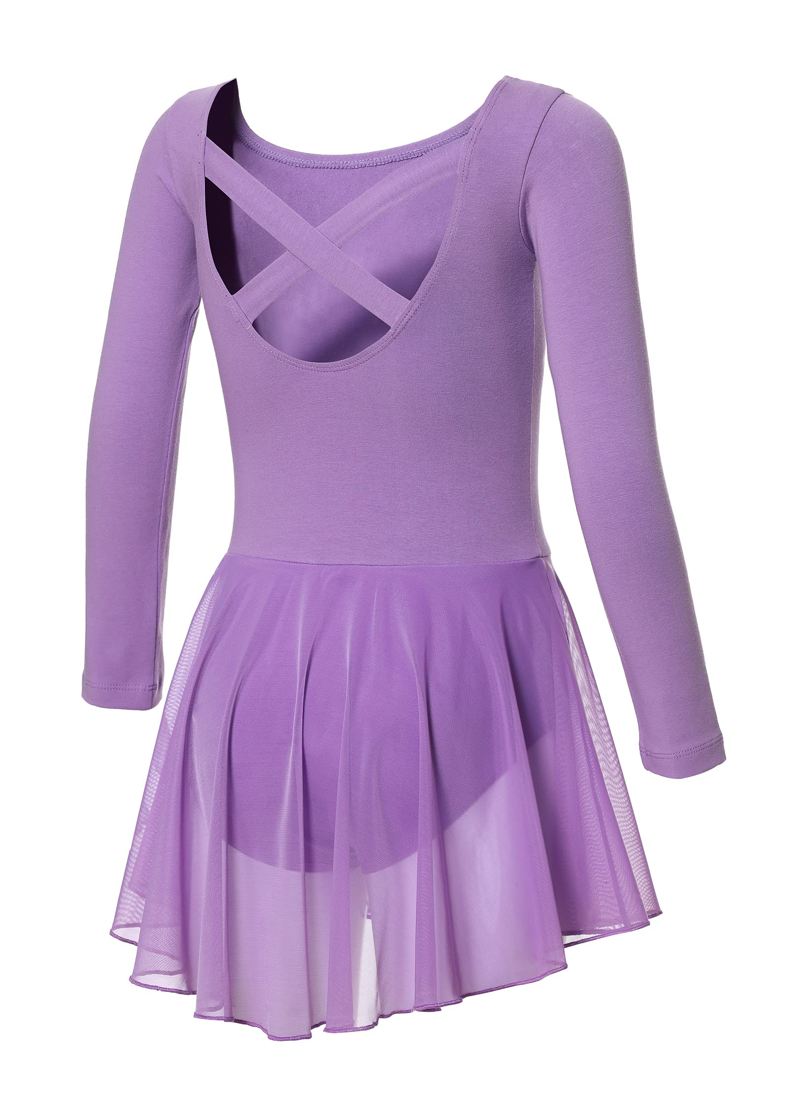 DIPUG Girls Long Sleeve Ballet Leotards with Skirt - Toddler Dance Leotard for Ballet Class, Recital & Performance - Ideal for Studio Practice, Competition & Holiday Shows