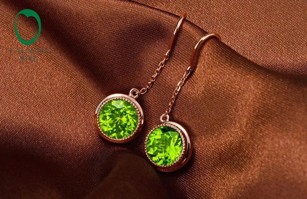 Antique 14K Yellow Gold Drop Earrings with 3.02ct Round Diamond - Perfect for Anniversary, Engagement & Special Occasions | Elegant Jewelry Gift for Women